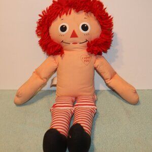 Raggedy Ann 22” Playskool Plush Soft Doll I Love You Vintage